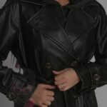 Płaszcz trencz skórzany Freedom czarny przecierany