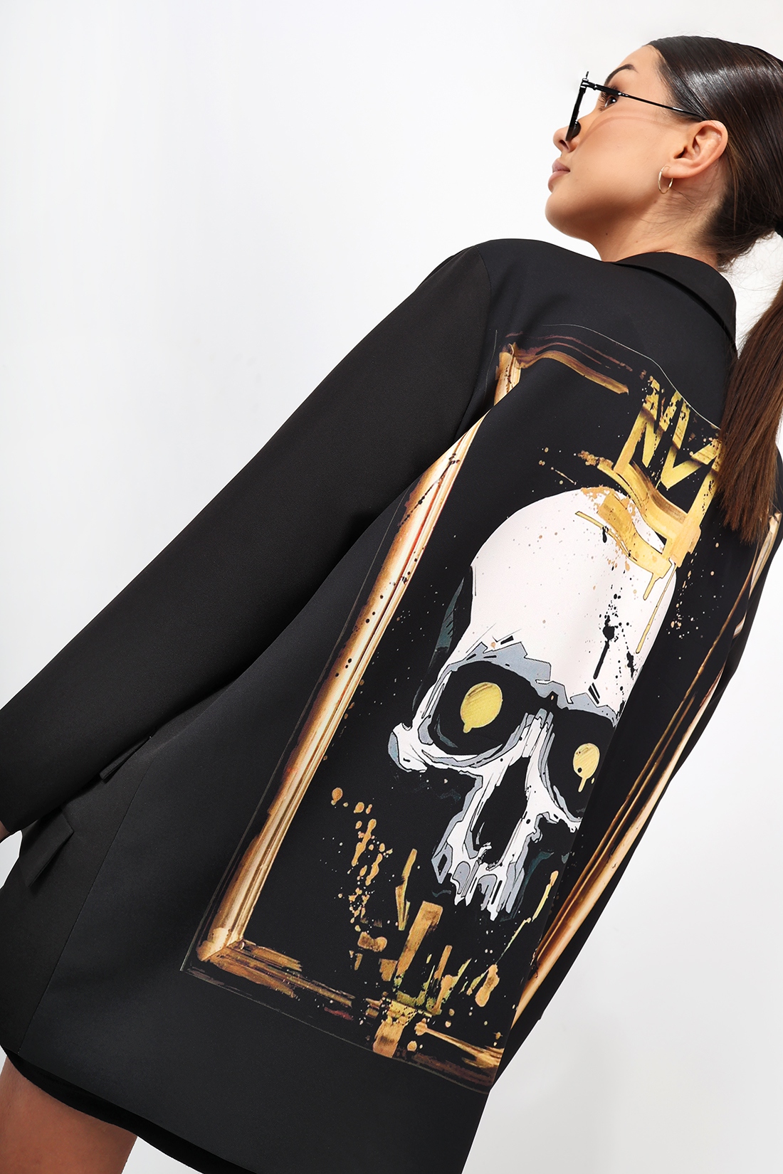 Marynarka oversize z czaszką MC Negatis czarna