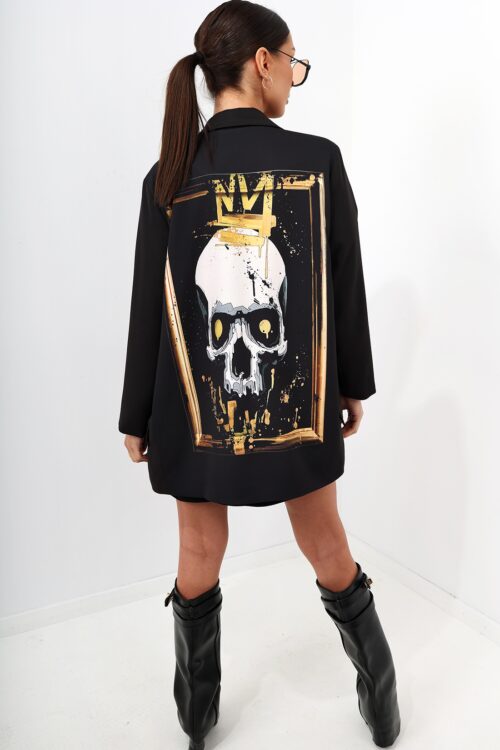 Marynarka oversize z czaszką MC Negatis czarna