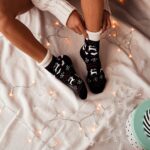 Skarpety damskie frotte XMAS czarne-ecru