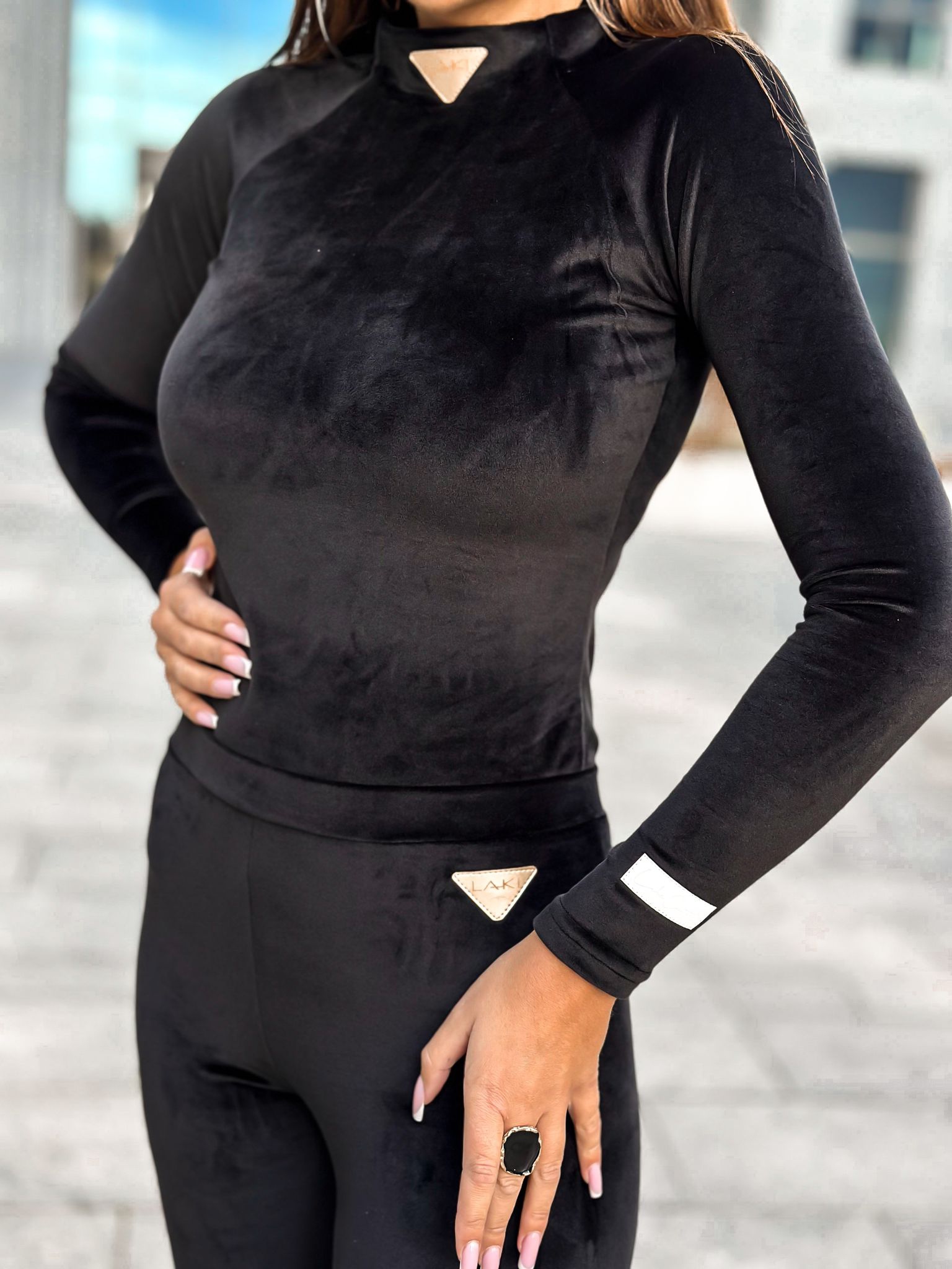 Komplet welurowy Laki Voses czarny