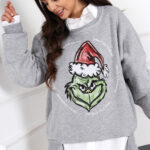 Bluza świąteczna Madam Grinch szara