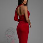 Sukienka welurowa NB Embolis czerwona