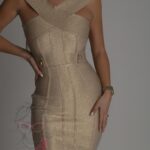 Sukienka bandażowa Xaria złota