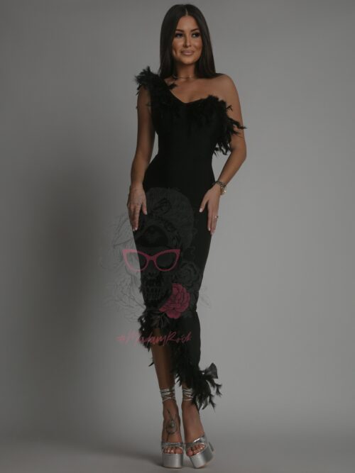 Sukienka midi bandażowa Adresa czarna