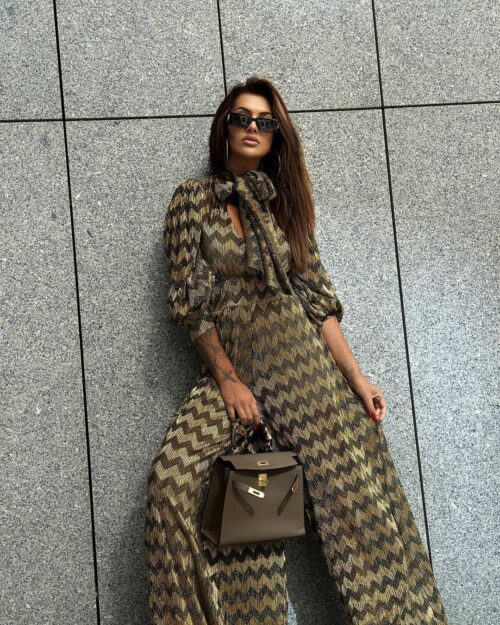 Kombinezon imprezowy NB Zigzag złoto-czarny