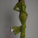 Komplet welurowy w zebrę NB Jess żółto-czarny