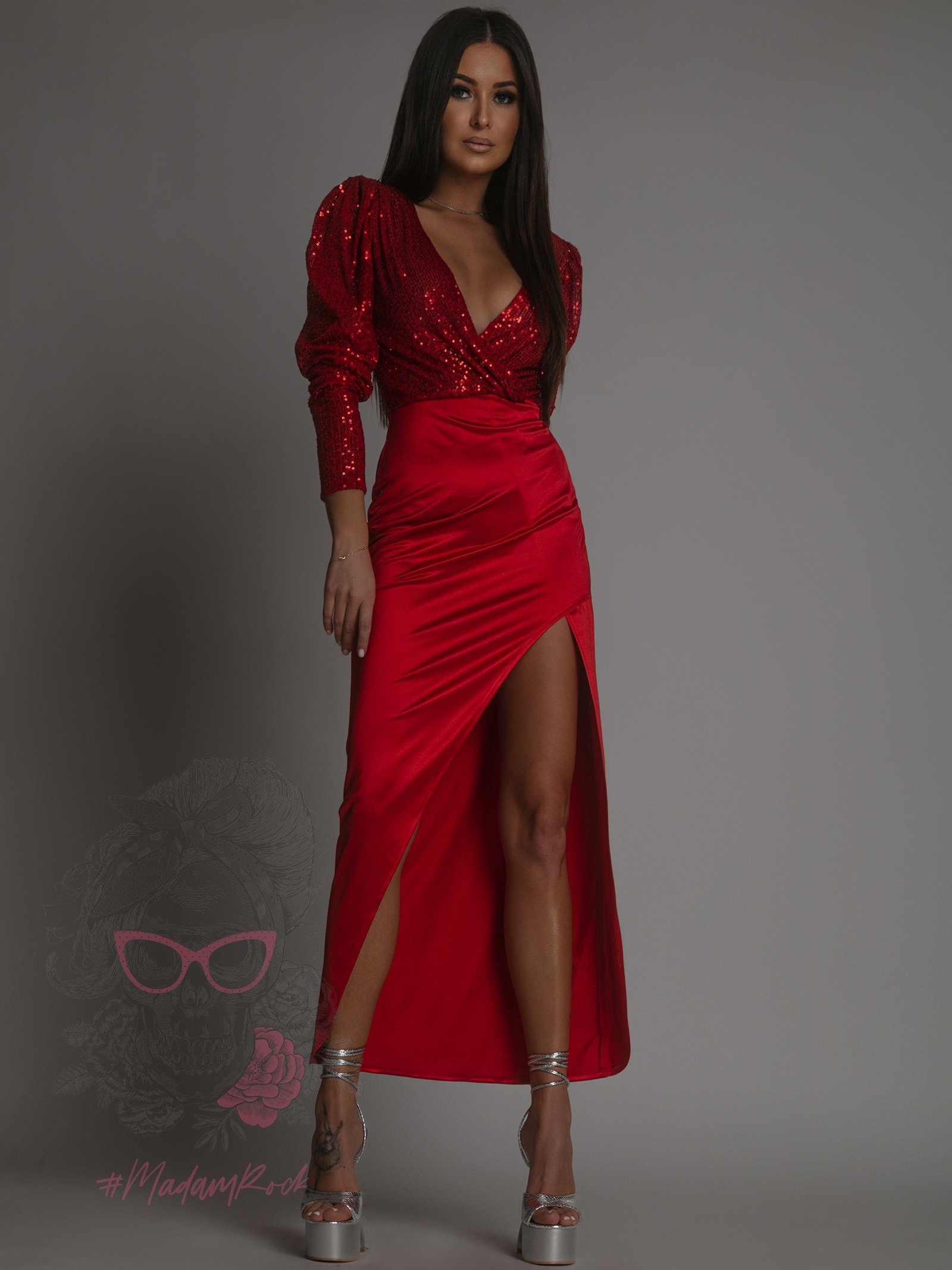 Sukienka midi NB InLovs czerwona