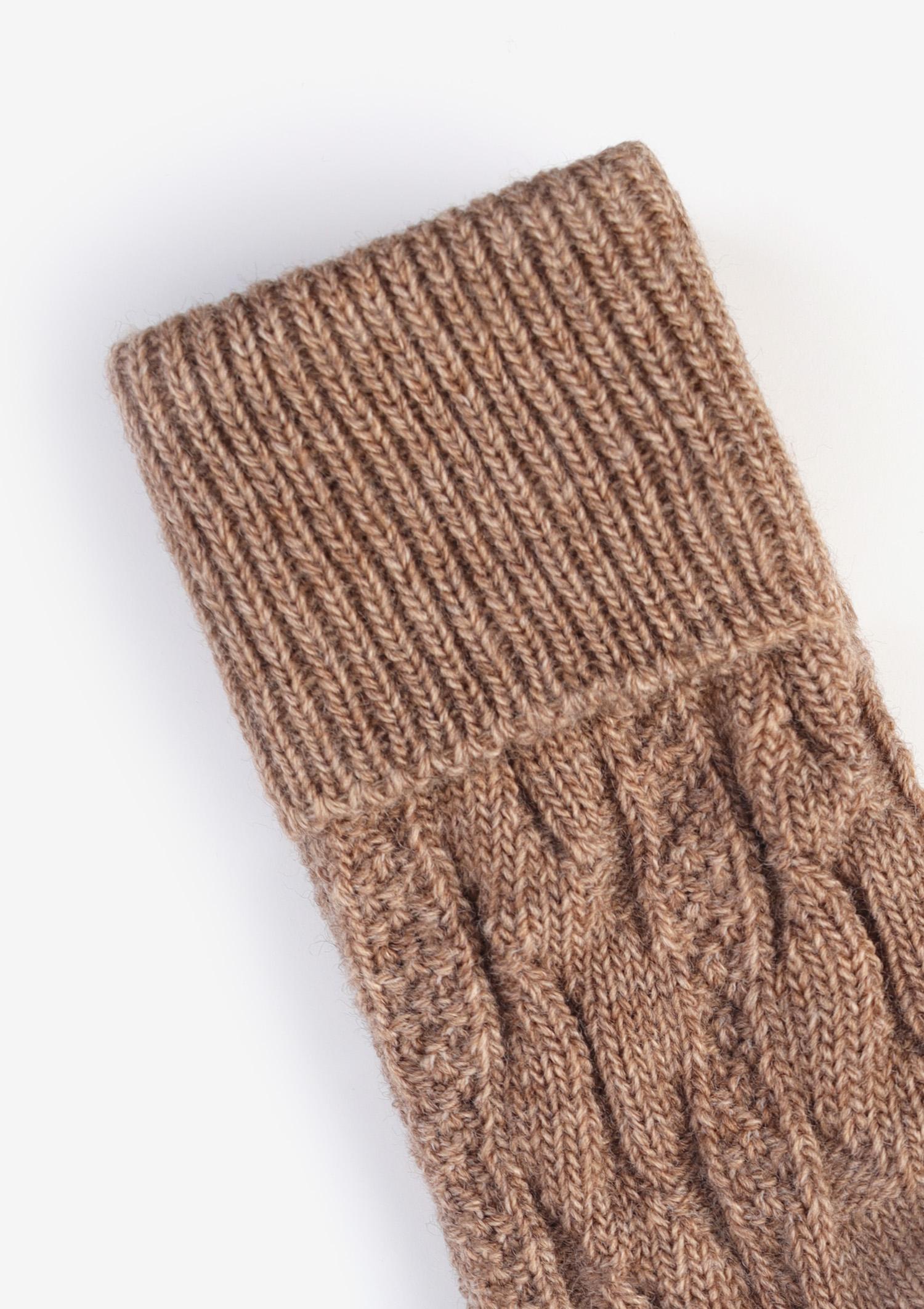 Skarpety damskie ciepłe z wełną brąz melanż