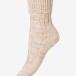Skarpety damskie ciepłe z wełną beż melanż