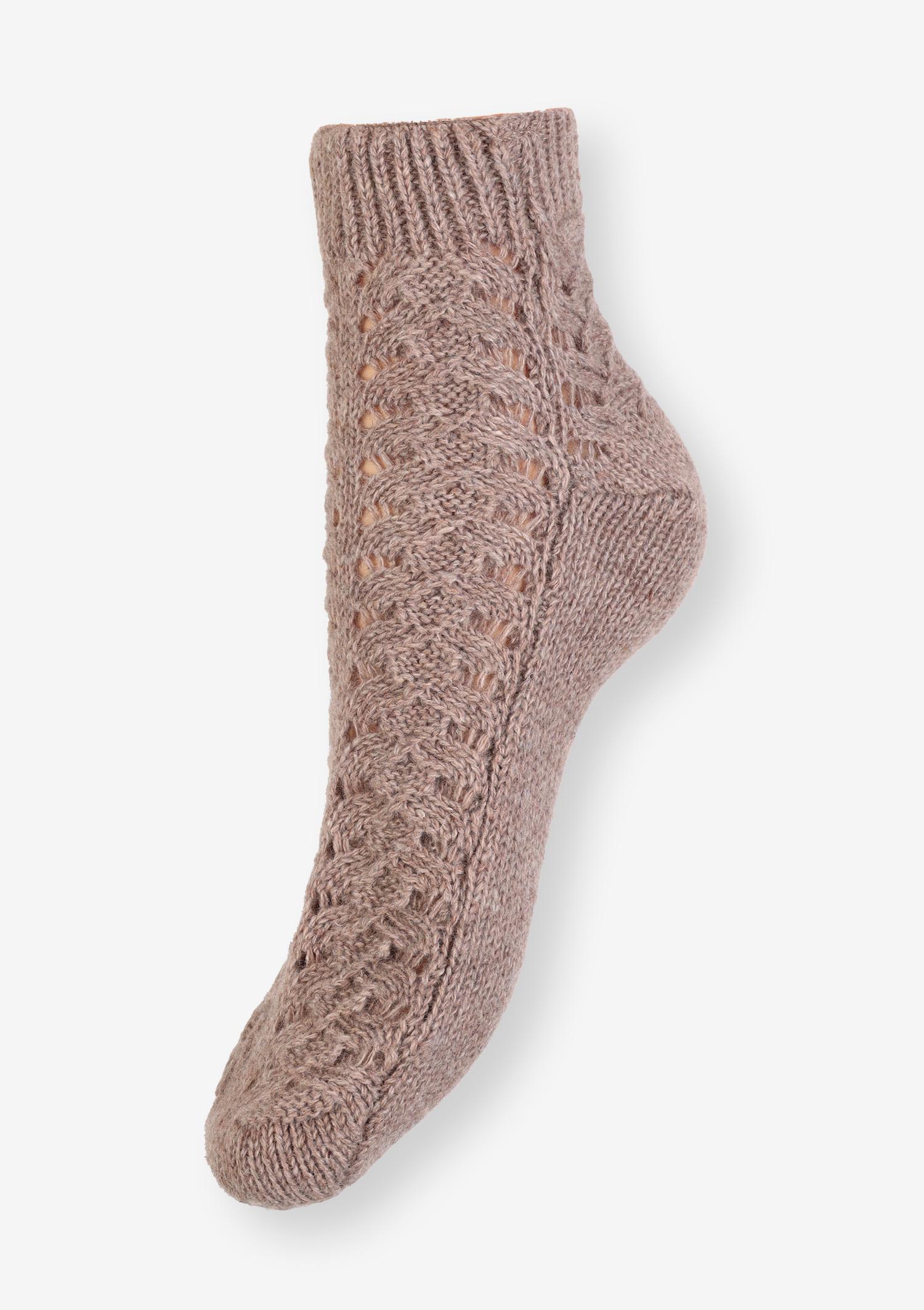 Skarpetki ciepłe bawełniane ręcznie robione cappuccino