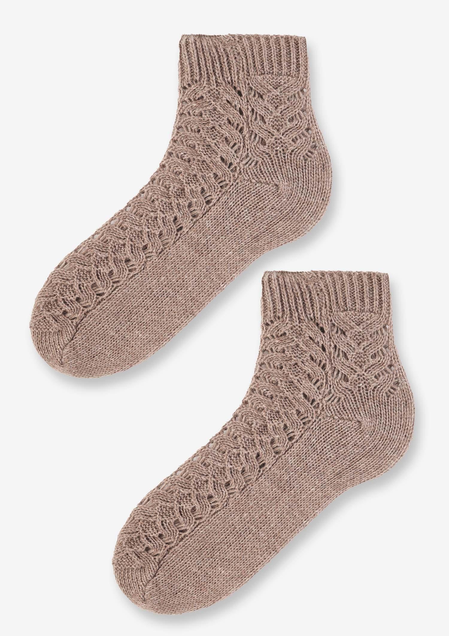 Skarpetki ciepłe bawełniane ręcznie robione cappuccino