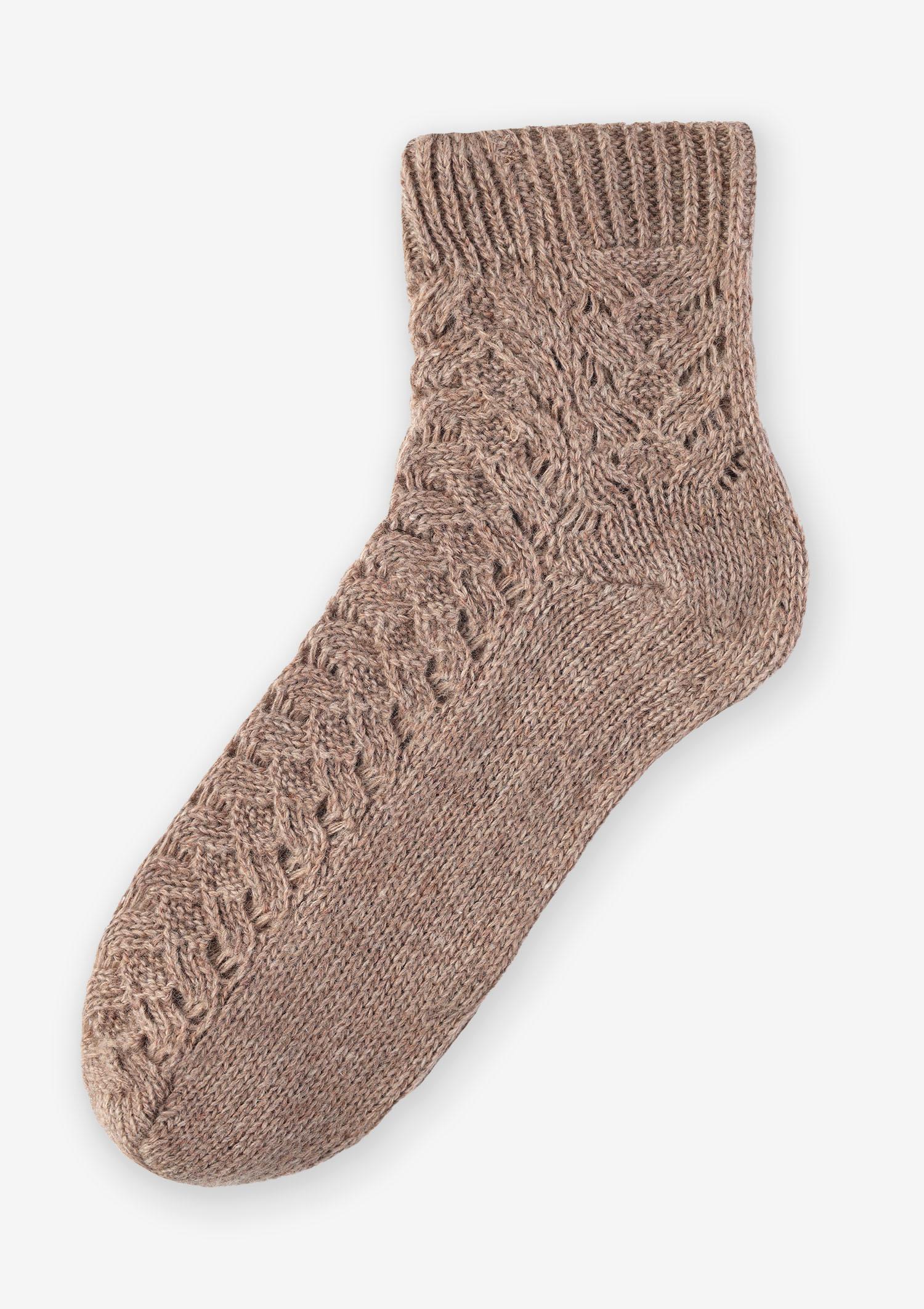 Skarpetki ciepłe bawełniane ręcznie robione cappuccino