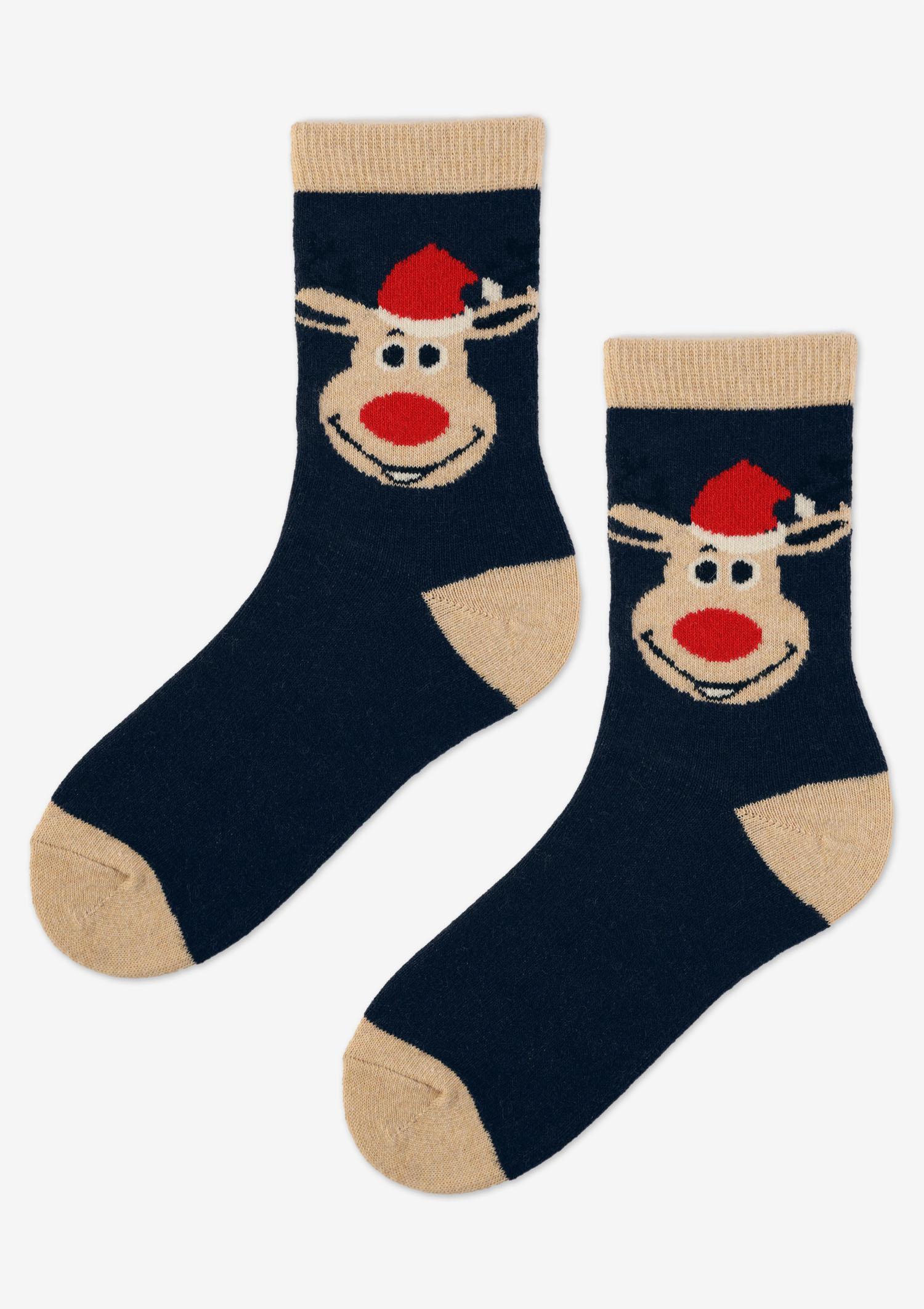 Skarpetki świąteczne XMAS RENIFER granatowe