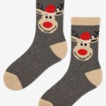 Skarpetki świąteczne XMAS RENIFER szare