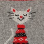 Skarpetki damskie z kotkiem c.szary