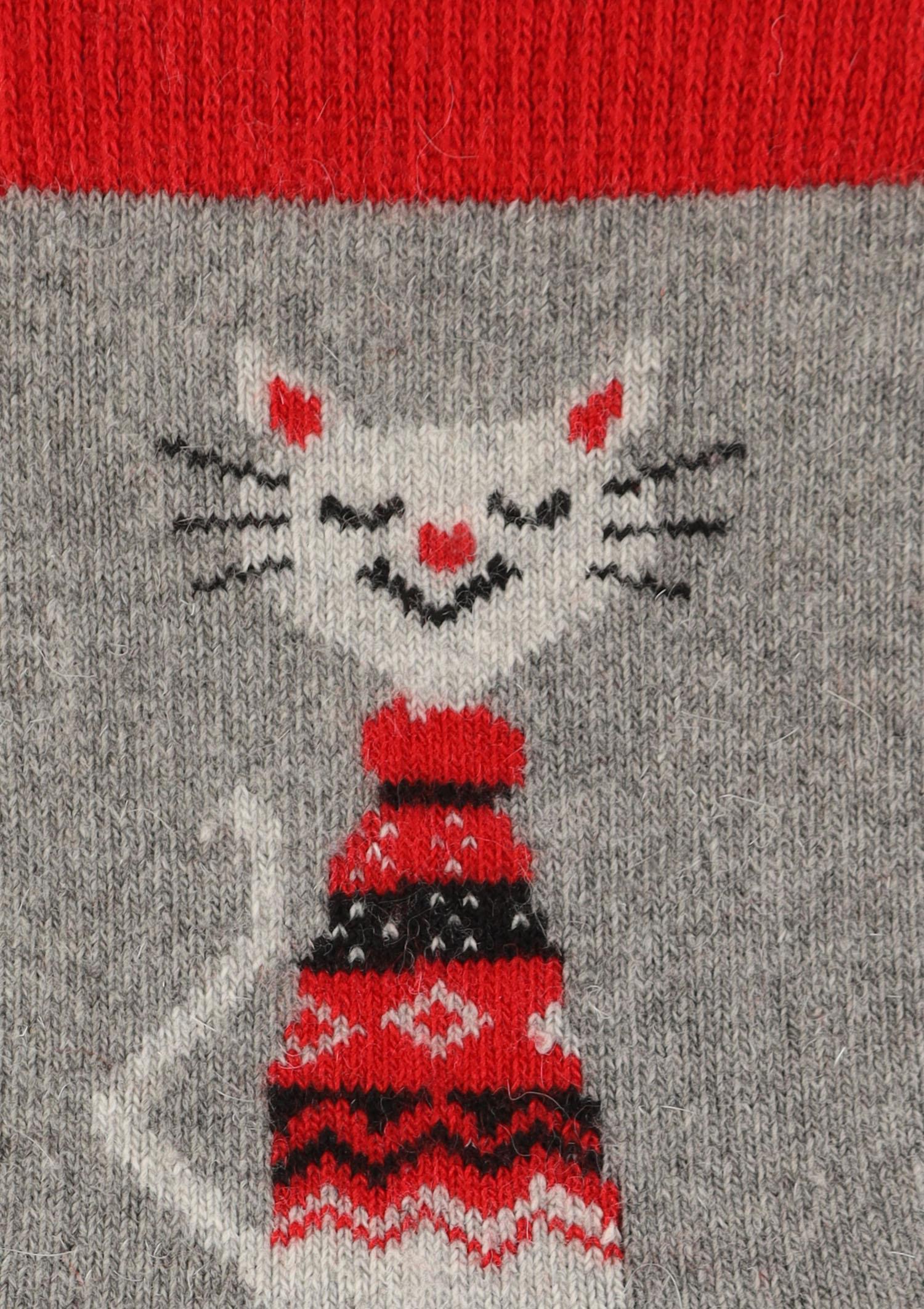 Skarpetki damskie z kotkiem c.szary