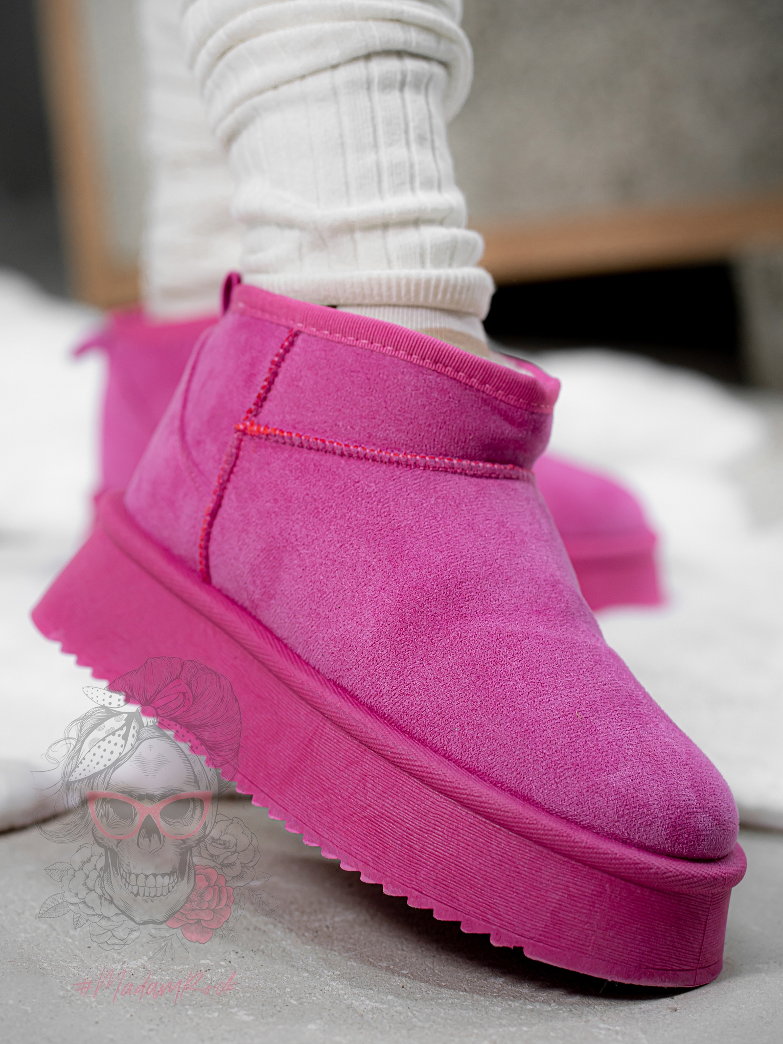 Śniegowce zamszowe Madam Wobbi fuksja Śniegowce zamszowe Madam Wobbi fuksja