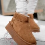 Śniegowce zamszowe Madam Wobbi karmelowe