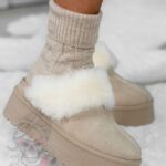 Śniegowce odkryte Madam Gosh beżowe