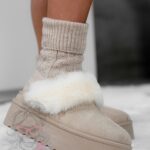 Śniegowce odkryte Madam Gosh beżowe