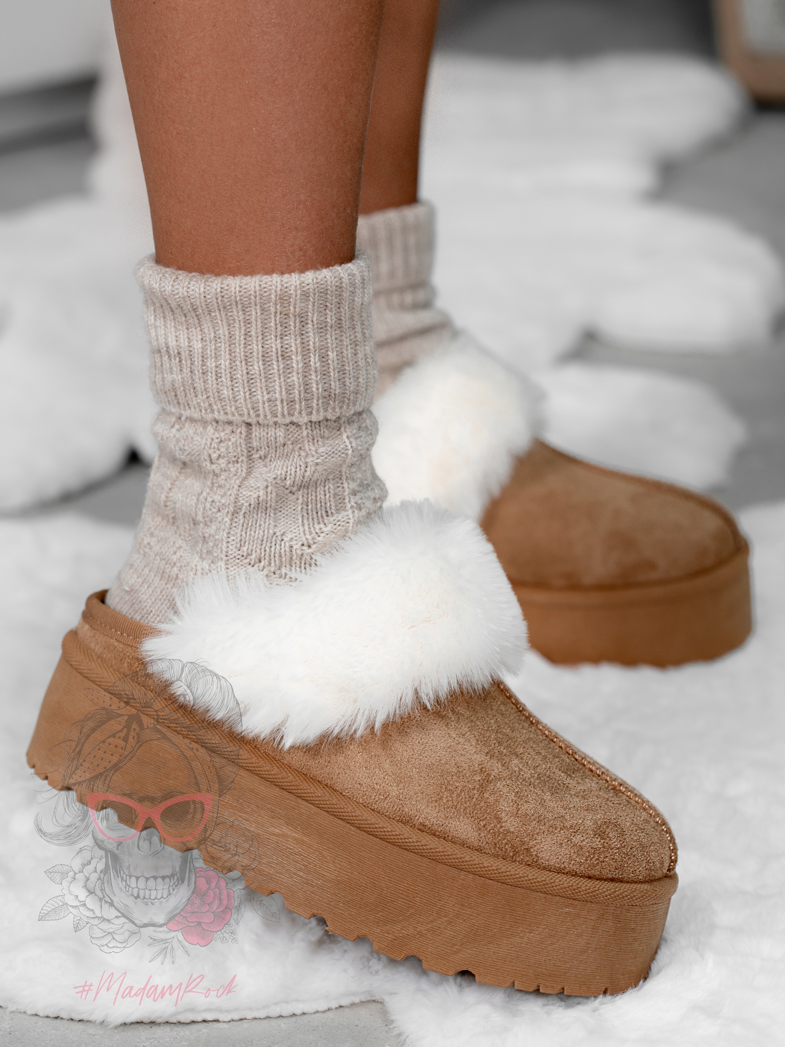 Śniegowce odkryte Madam Gosh karmelowe