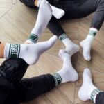 Skarpetki damskie sportowe 1997 biało-zielone