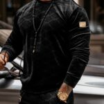 Komplet męski welurowy Erik Ola Voga czarny