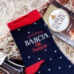 Skarpetki najlepsza babcia na świecie granatowe