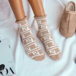 Skarpety damskie Fendy beżowe