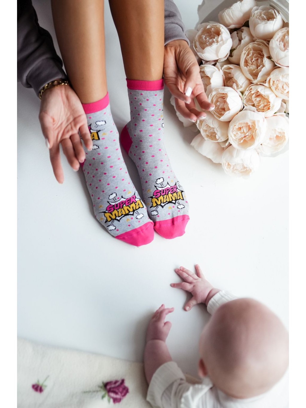 Skarpetki damskie Super Mama szare