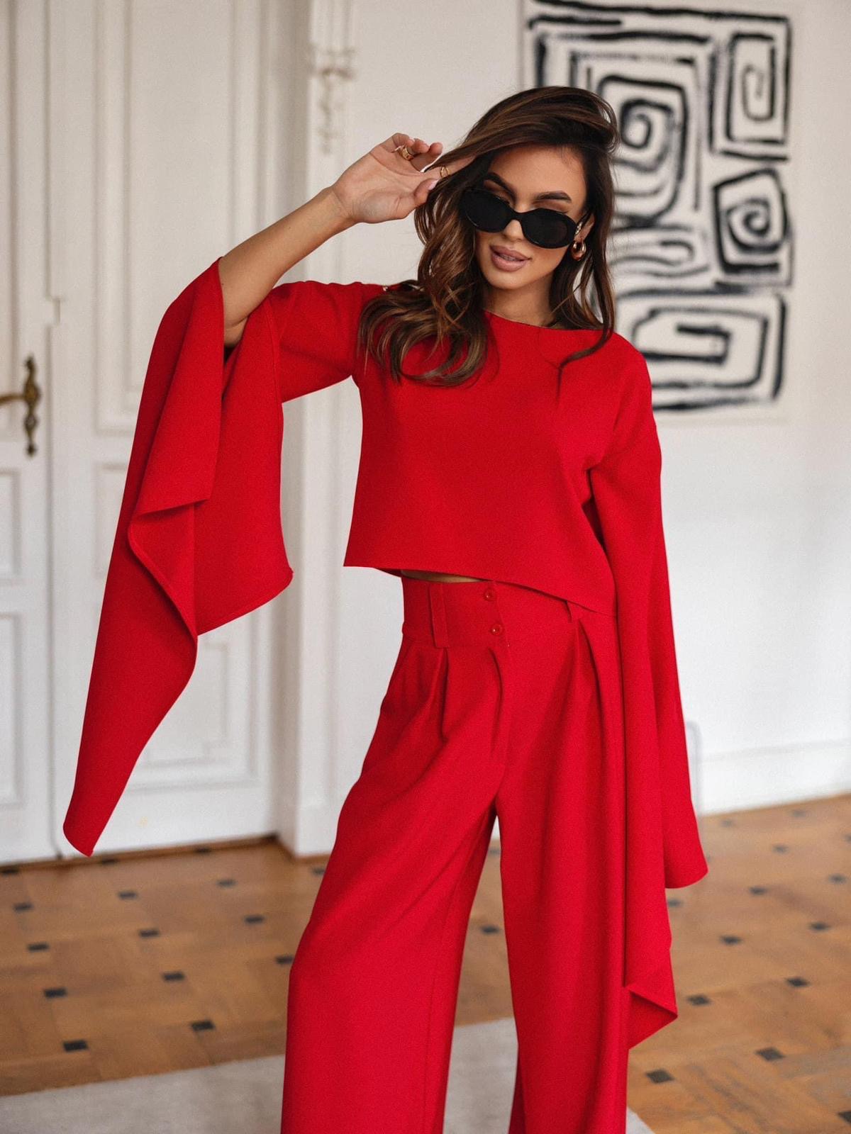 Komplet elegancki Lejdi czerwony