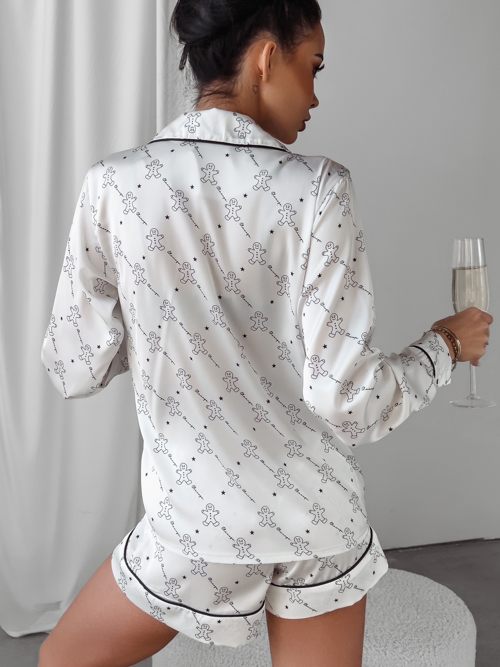 Piżama damska satynowa Gingerman Ola Voga biała