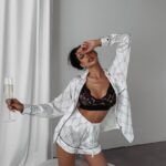 Piżama damska satynowa Gingerman Ola Voga biała