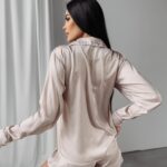 Piżama damska satynowa Gingerman Ola Voga beżowa