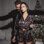 Piżama damska klasyczna Christmas Time Ola Voga czarna