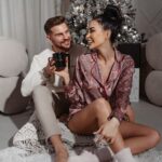 Piżama damska klasyczna Christmas Time Ola Voga c.beż