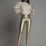 Legginsy metaliczna Powert złote