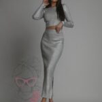 Komplet metaliczny Dago srebrny