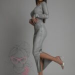 Komplet metaliczny Dago srebrny