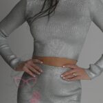 Komplet metaliczny Dago srebrny