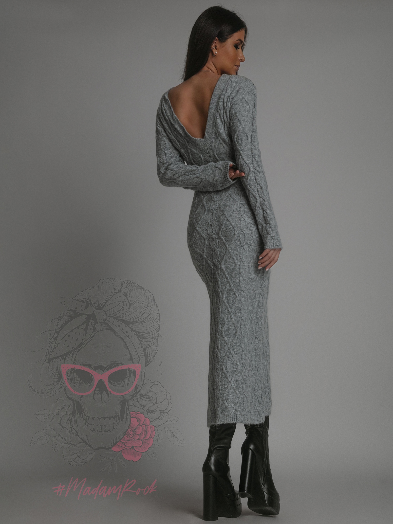 Sukienka sweterkowa Jotela szara