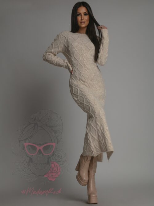 Sukienka sweterkowa Jotela beżowa