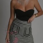 Top z chokerem Imress czarny