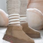 Śniegowce zamszowe Madam Wobbi beżowe