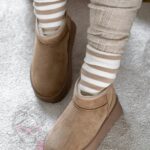 Śniegowce zamszowe Madam Wobbi beżowe