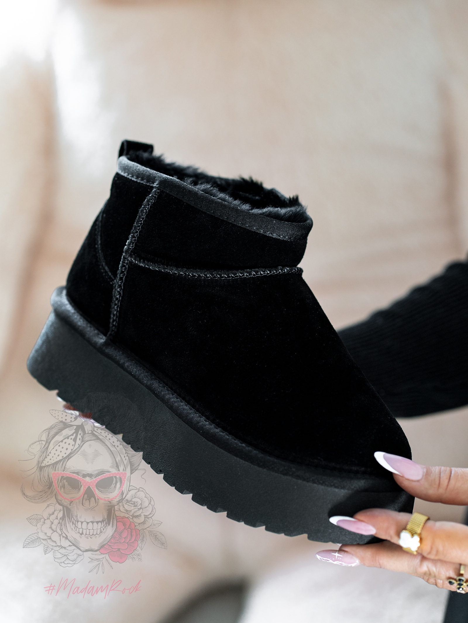 Śniegowce naturalne Madam Molly czarne