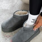 Śniegowce zamszowe Madam Wobbi szare