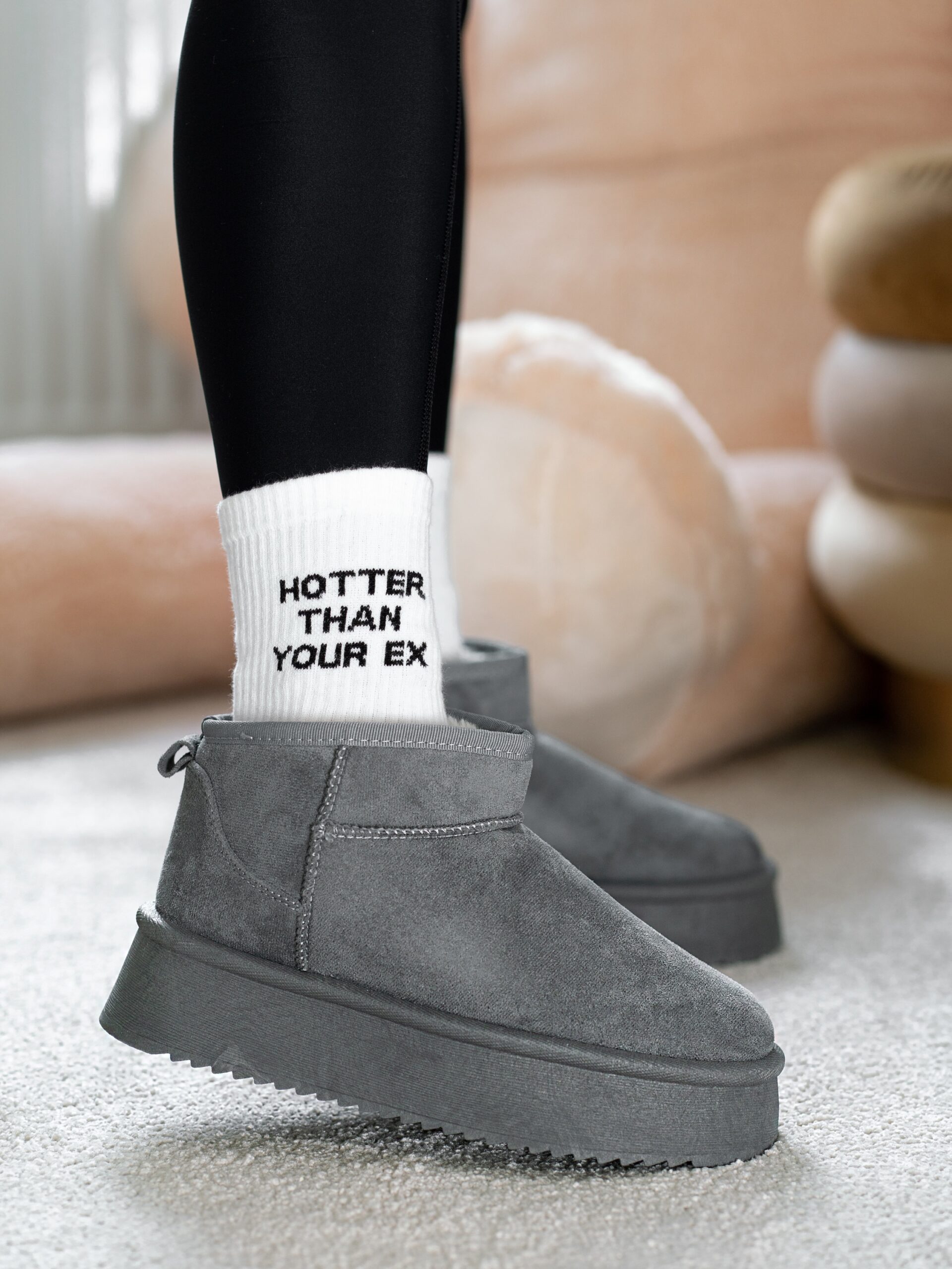 Śniegowce zamszowe Madam Wobbi szare