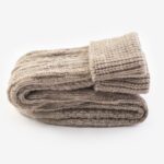 Podkolanówki BABUNI ciepłe z wełną beż melanż